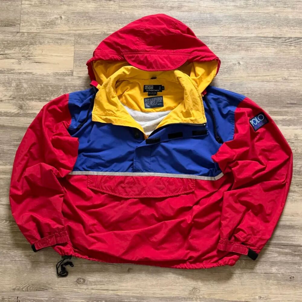 Vintage 90s Polo Ralph Lauren Hi Tech Grand Puba 3M Reflective Anorak Jacket